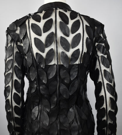 Designer Damen  Lederblazer Bluse