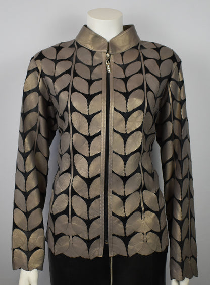 Designer Damen  Lederblazer Bluse