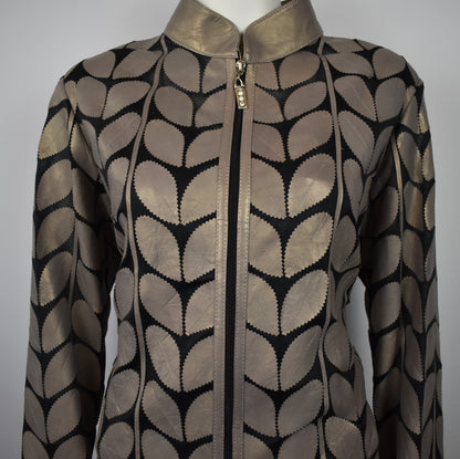 Designer Damen  Lederblazer Bluse