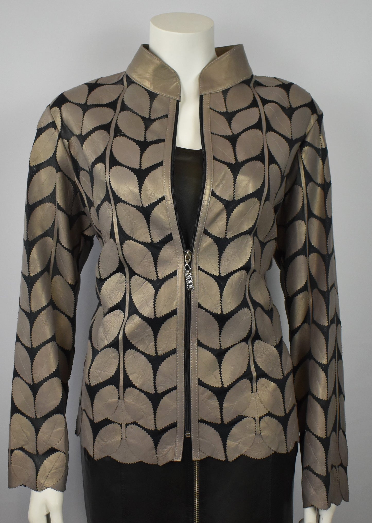 Designer Damen  Lederblazer Bluse