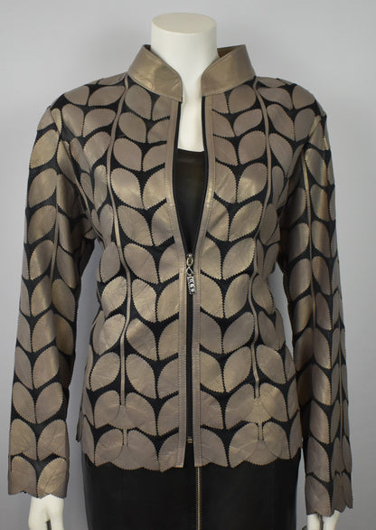 Designer Damen  Lederblazer Bluse