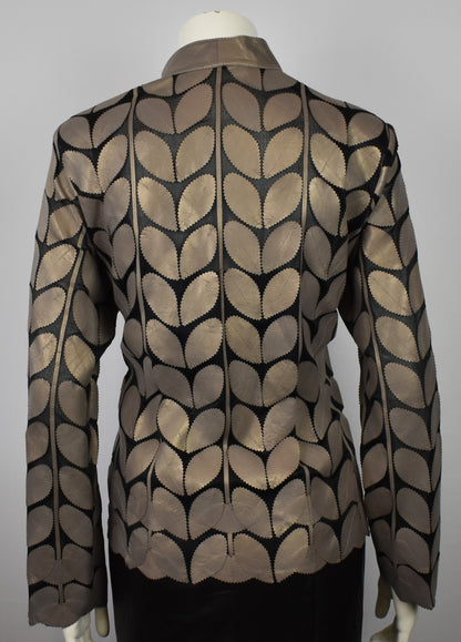 Designer Damen  Lederblazer Bluse
